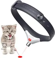 Rechargeable Interactive Laser Collar Toy for Indoor Cats Kittens,Adjustabl Electric Cat Collar Smart Toy,Pets Cats Exercise Toy with LED Lights