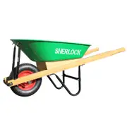 Sherlock 80L Steel Barrow with Bamboo Handles