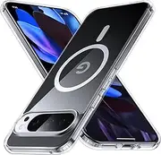 [FNDMIL] NO.1 Magnetic for Google Pixel 9 Case/Pixel 9 Pro Case with MagSafe[Anti-Yellowing][Slim Fit][Military Grade Drop Tested] Transparent Soft Silicone Bumper for Pixel 9/Pixel 9 Pro Cover,Clear