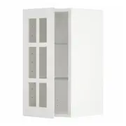 METOD wall cabinet w shelves/glass door, white/Stensund white, 30x37x60 cm