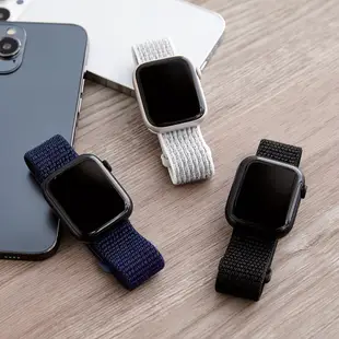 【日本ELECOM】 Apple Watch布面錶帶 黑/藍/白 休閒生活 多種搭配