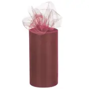 6 inch 50 Yards Tulle Ribbon Rolls Pastel Netting Fabric, Burgundy Red