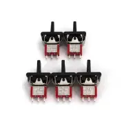 5Pcs SH R8016-P14 ON-OFF-ON Latching 3 Position 3Pin Mini Paddle Toggle Switch