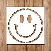Smiley Face Stencil - Inspirational Street Art Graffiti Stencils for Painting on Wood, Glass, Wall, Rock, Walls, Glassware, Canvas - Inspirational Street Art Graffiti Stencil (4x4)