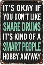 Wall Decor For Bedroom Smart People Hobby Snare Drum Drums Vintage Signs Bar Wall Art Decor Plaque Retro,Funny,Inspirational Life Quotes For Home,Yard,Kitchen,Cafe 8X12inch