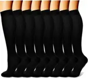 Compression Socks Unisex Men Women Circulation 15-20 Mmhg 8 Pairs New Condition
