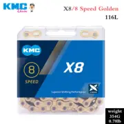 Set 1pc KMC X8 Road MTB Bike Gold Chain 6/7/8 Speed Fit Shimano + 2pcs Cupping