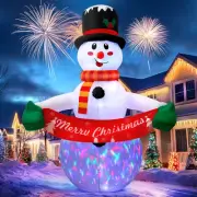 7FT Christmas Inflatable Snowman Outdoor Decorations with LED Lights, Lighted...