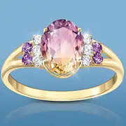2.75 Carat Ametrine Center Stone With Topaz & Amethyst Gems