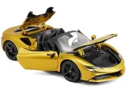 2022 Ferrari SF90 Spider Gold Metallic 1/18 Diecast Model Car Bburago Race Play