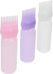 3pcs Hair Applicator Hair Mixing Bottle Misting Spray Bottle Hair Oil Applicator Root Applicator Bottle Hair Dye Kit Brow Lamination Kit Combs Syrup Lash Lift Kit Hair Coloring Kit