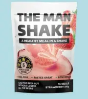 The Man Shake STRAWBERRY 840g ONE WEEK SUPPLY Meal Replacement FREE SHIPPING