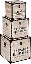 Lot of 3 square trunks factory