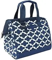 New SACHI Insulated Lunch Bag Tote Storage Container Carry Strap Leak Proof MAROCCAN Navy