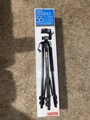 Sunpak - PlatinumPlus 5555DLX Tripod - Black-Extendable Legs and built in level