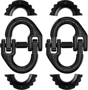 2 Pack 1/2" Safety Chain Connector Link, G80 Tow Hitch Hammerlock Coupling Link, Tow Chain Connector with 12000 lbs Loading (Black)