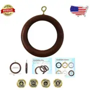 Elegant Wooden Drapery Rings with Hooks - 24 Pack for Smooth Operation