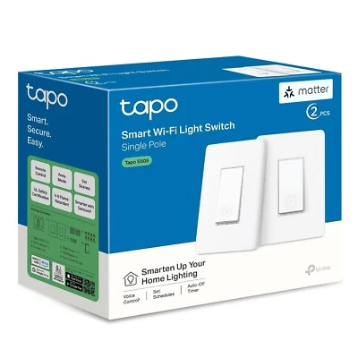 TP-Link Tapo Matter Smart Light Switch: Voice Control w/Siri, Alexa & Google