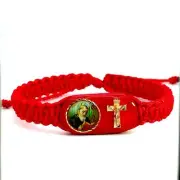 St Benedict Cross Red Bracelet Knotted Rope Handmade Adjustable NEW
