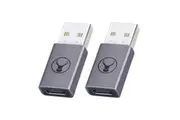 2x Bonelk M USB-A to F USB-C 3.0 Adapter Dongle Converter For Laptop Space Grey