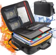 ROLOWAY Fireproof Document Bag with Lock (17 x 11.8 x 5 inch), X-Large, Black