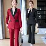 氣質小西裝外套女春秋2024高級紅色高級感西裝正裝工作服職業套裝