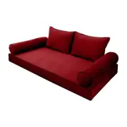 SLIPCOVER ONLY V1 Velvet Indoor Daybed Mattress Pillow Contrast Trim Twin AD369