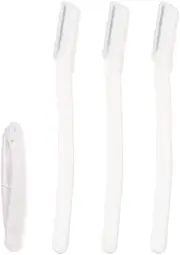 CTFRQC Women Skin Training Tool Peach Fuzz, Facial and Eyebrow Removal, Gentle Skin Exfoliating Blades, 3 Straight Handles & 1 Folding
