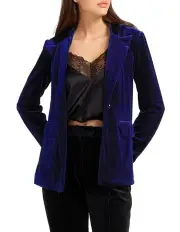 [Belle & Bloom] Eternity Oversized Velvet Blazer in Blue