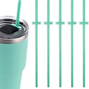 5pcs Silicone Straw for Yeti Rambler 30/20/10oz，Reusable Straws for Yeti Tumbler with Magslider Lid ，Yeti Accessories，Replacement Straws，BPA Free (green)