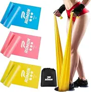 Romon Fitness Band Set of 3, 2 m Long Fitness Bands with 3 Resistance Levels, Exercise Band with Storage Bag for Fitness, Pilates, Yoga, Physiotherapy, Fitness Band for Men and Women