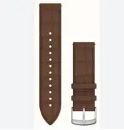 Genuine Garmin Quick Release Strap (20mm) Tan Italian Leather / Silver Hardware