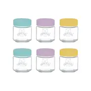 Kids Glass Jars With Silicon Lids, Set of 6 - 110mL