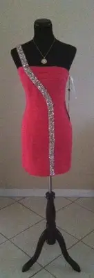 BRAND NEW SHERRI HILL 2431 CORAL BEADED SHORT COCKTAIL MINI EVENING DRESS NWT 6