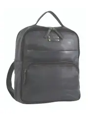 [PIERRE CARDIN] Rustic Leather Business Backpack in Black