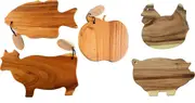 Solid Wooden Cow/ Fish/ Apple/ Pig/ Chicken Shape Cutting Serving Board