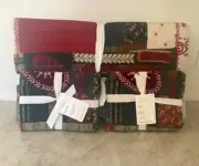 Pottery Barn HOLIDAY love FULL QUEEN quilt shams Christmas holiday patchwork