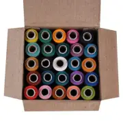 Delta 2 PLY Polyester Sewing Thread Box (300 Meters Each- Set of 25 Tubes) - Mu