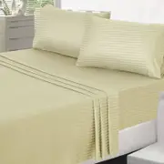 Accessorize 325TC Self-Striped Cotton Sheet Set Single Ecru