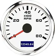 ZFGVGNMTYA 3000-8000 RPM Tacho Meter 52mm Pointer Tachometer Gauge with Red Backlight for Car Marine Boat Yacht RV Camper 9-30V Accessories Car Tachometer(8000 RPM WS)
