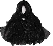[Generic] Womens Rhinestones Shawls and Wraps for Evening Dresses Chiffon Shawl Sparkly Scarf
