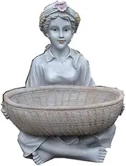 Sculptures for Home Statues and Figurines Creative Girl Meaty Large Flower Pot Retro Plant Garden Garden Decoration Ornaments