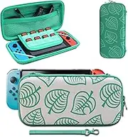 Carrying Case Compatible with Switch, [for Animal New Horizons Edition] New Leaf Crossing Design, Portable Travel Carry Case Bag for Switch