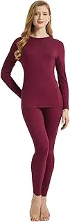 [LNFINTDO] Womens Thermal Underwear Set Crew Neck Long Sleeve Top & Leggings Pants Winter Warm Base Layer Set for Ladies