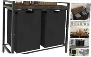 12 x 2 Gal Large Laundry Hamper with 2 Pull-Out & Removable Sorter 2 Section