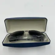 Cole Haan Men's Ch6001 Metal Navigator Aviator Sunglasses, 59mm, Light Gunmetal