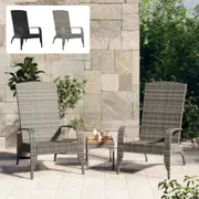 Outdoor Chair Adirondack Chair Lounge Seat High Back Chair Poly Rattan vidaXL