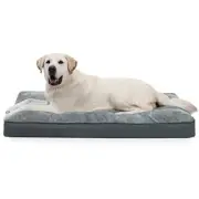 Dog Crate Bed Waterproof Deluxe Plush Dog Beds 47.0"L x 29.0"W x 4.0"Th Grey