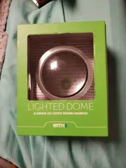 With it Lighted Dome Reading Magnifier Aluminum 3 Bright LEDs 5x Magnification
