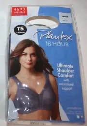 NEW PLAYTEX 18 Hour wirefree BRA ultimate shoulder comfort 4693 PRIVATE JET GRAY